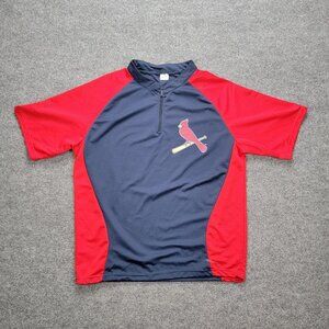 St Louis Cardinals Jersey Mens XL Red Blue 1/4 Zip Pullover MLB Baseball Sports‎